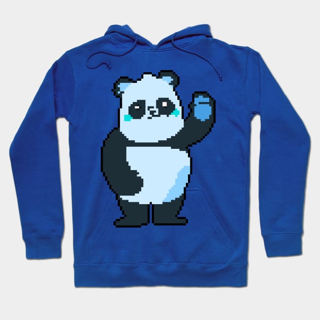 Panda Prowess: Pixel Art Design for Fashionable Attire Hoodie by Pixel.id